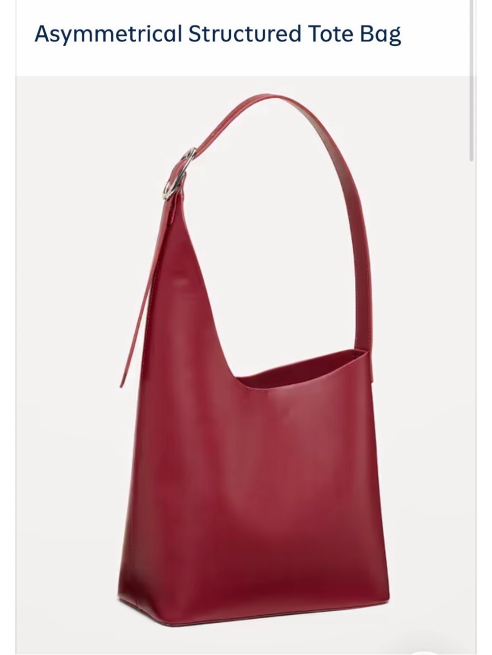 • NWT • OLD NAVY • Deep Red Asymmetrical Women's Faux Leather Shoulder Bag - Picture 12 of 12